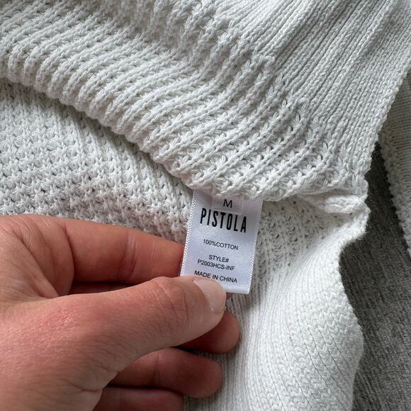 Pistola Distressed Cotton Knit Cream Sweater - Picture 3 of 5